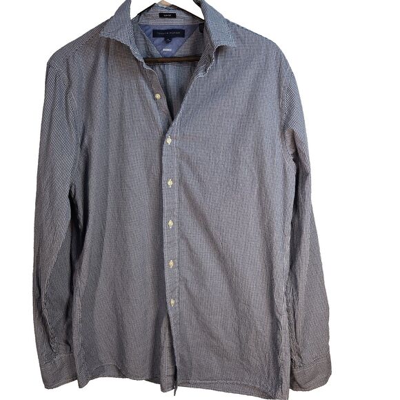 Mens Tommy Hilfiger Washed Slim Fit Button Front Shirt 16 34-35 - Picture 1 of 7